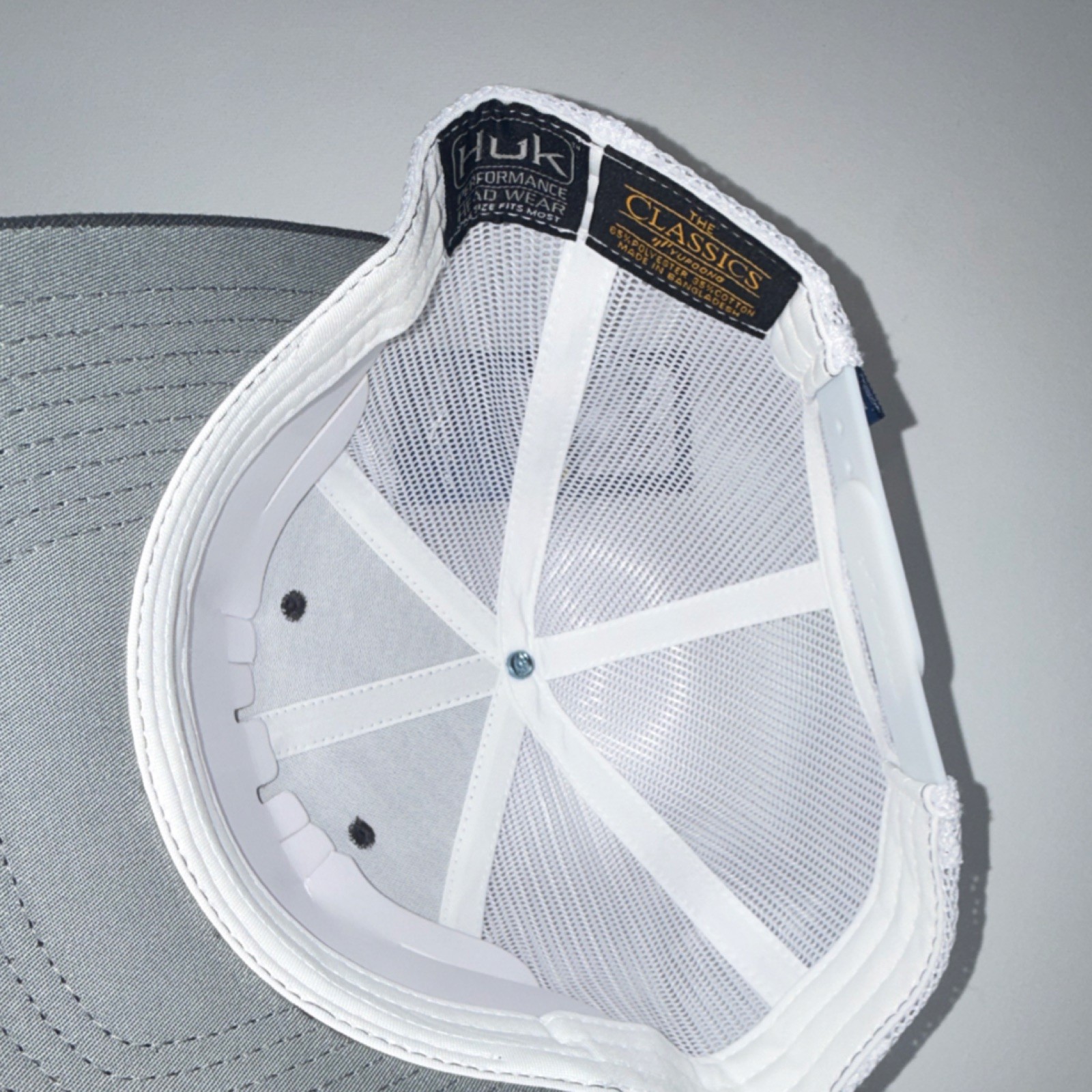 Huk Circle Change Trucker Hat Black White Mesh Snapback Fishing Adjustable