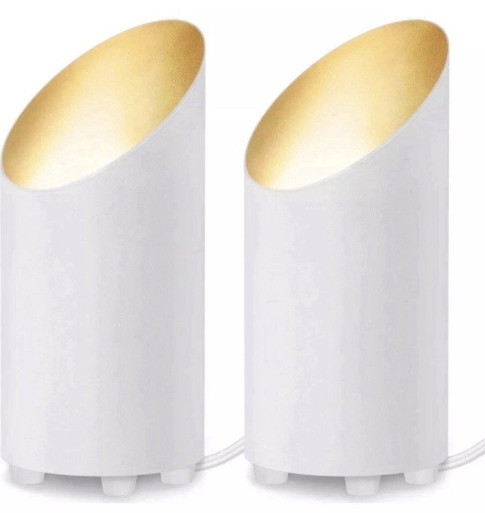 Sunvie 2 Pack White Indoor Floor Can Lights Uplighting Indoor Spotlight w/2700K