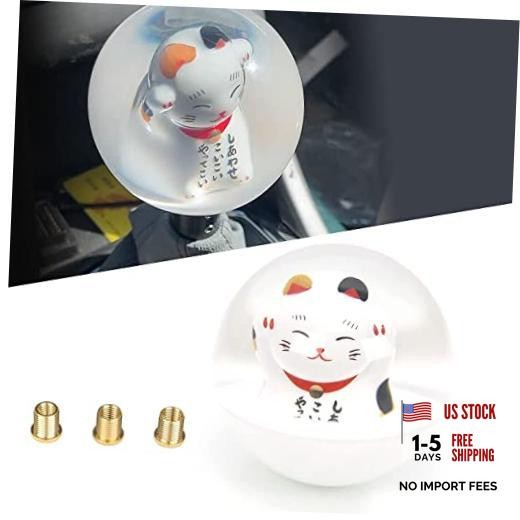 RYANSTAR Universal Acrylic Shift Head Cute Fortune Lucky Cat Ball Shift Round