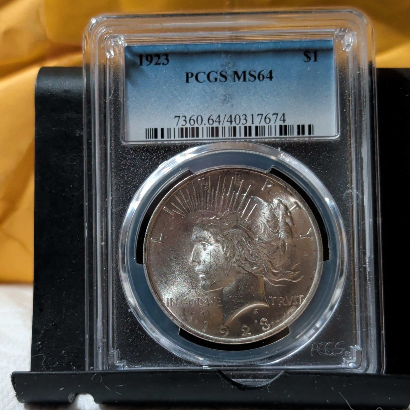 1923-P Peace Dollar $1 PCGS MS64  90% Silver