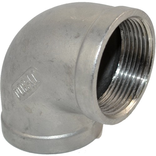 1-1/2" 90° Elbow Female to Female NPT Threaded Stainless Steel 304