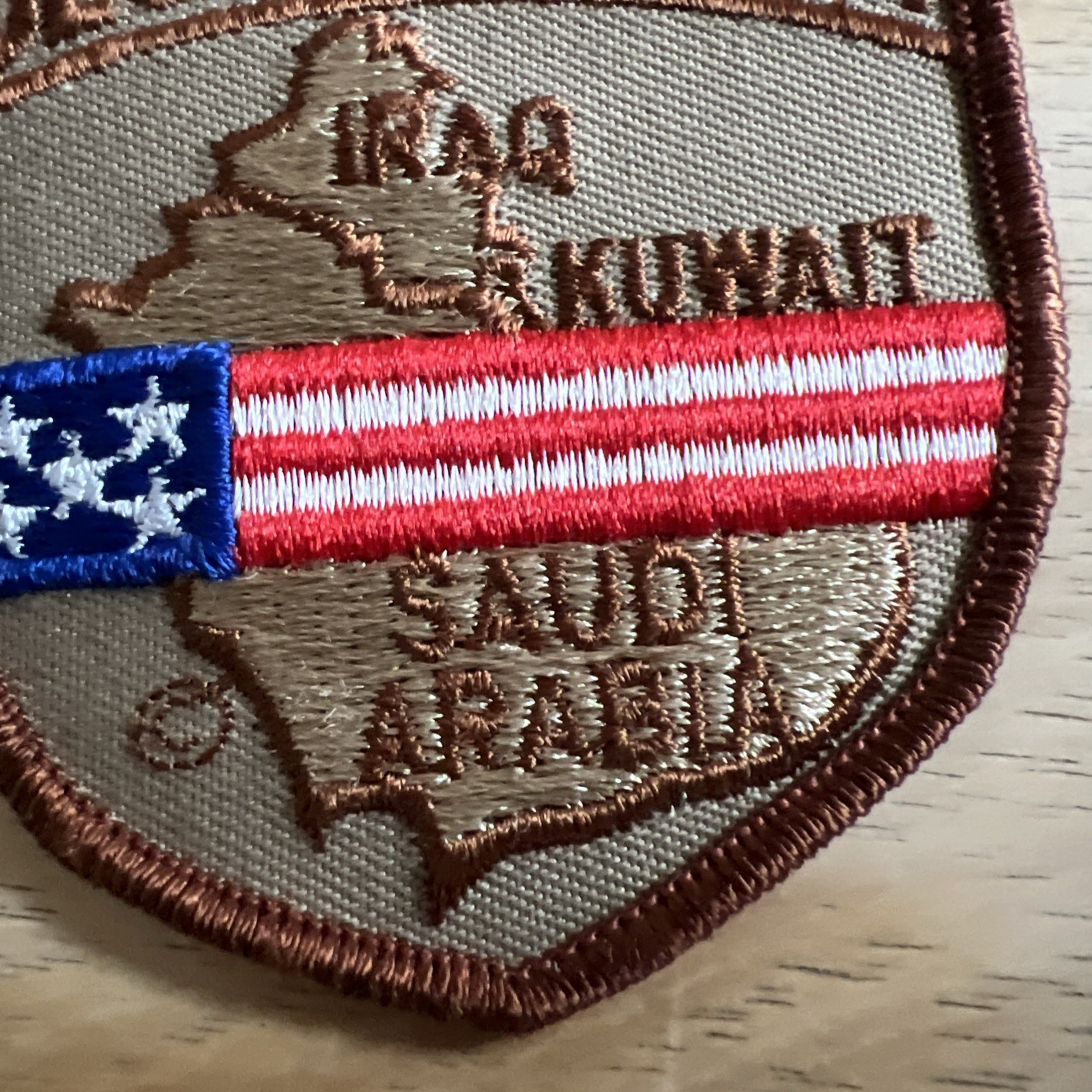 Large Operation Desert Shield Patch US Flag & Theater Map Iraq Kuwait Saudi