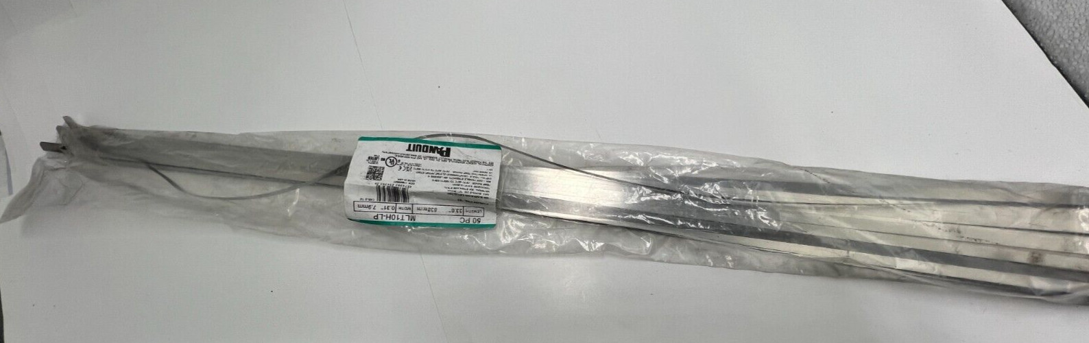 (QTY 50) Panduit MLT10H-LP Stainless Steel Tie Pan-Steel Self-Locking 304