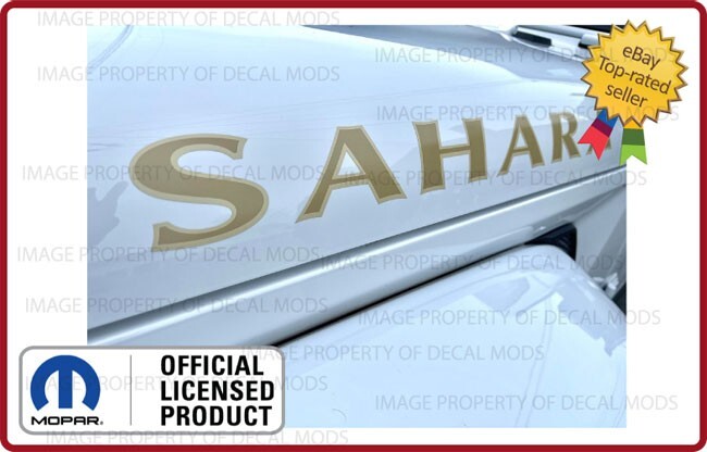 2x Jeep Wrangler SAHARA Hood Vinyl Decals Graphics Stickers JK Tan Brown FK2D2