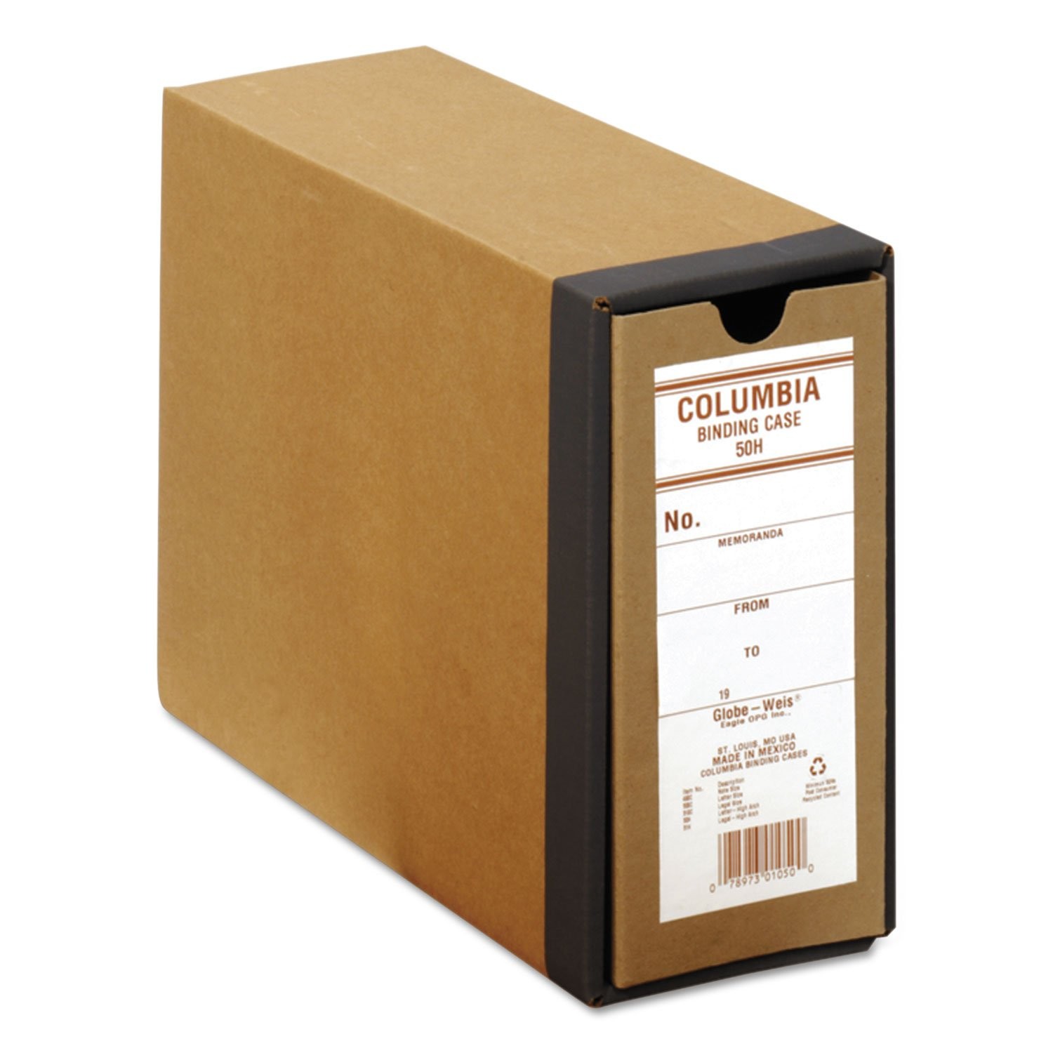 Globe-Weis Columbia Binding Case Letter Size High Arch Each B50Hkraft