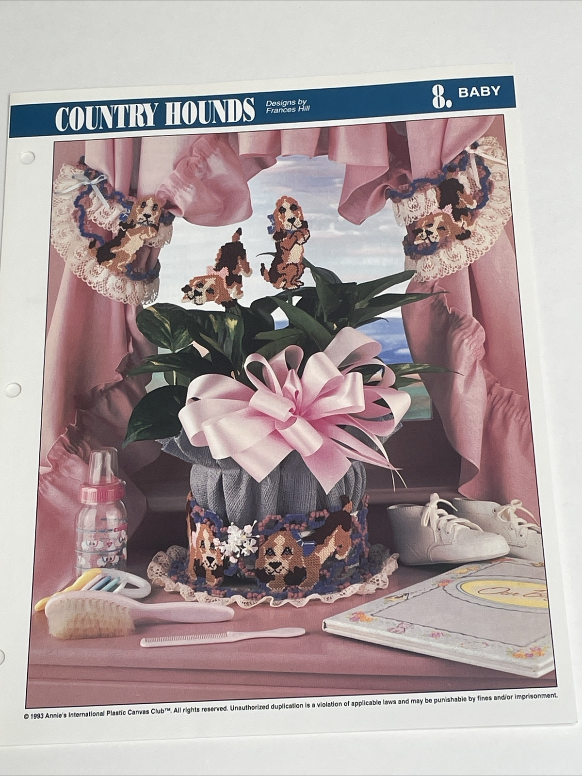 Country Hounds Plant Coaster Curtain Tieback Annies Attic Plastic Canvas Pattern