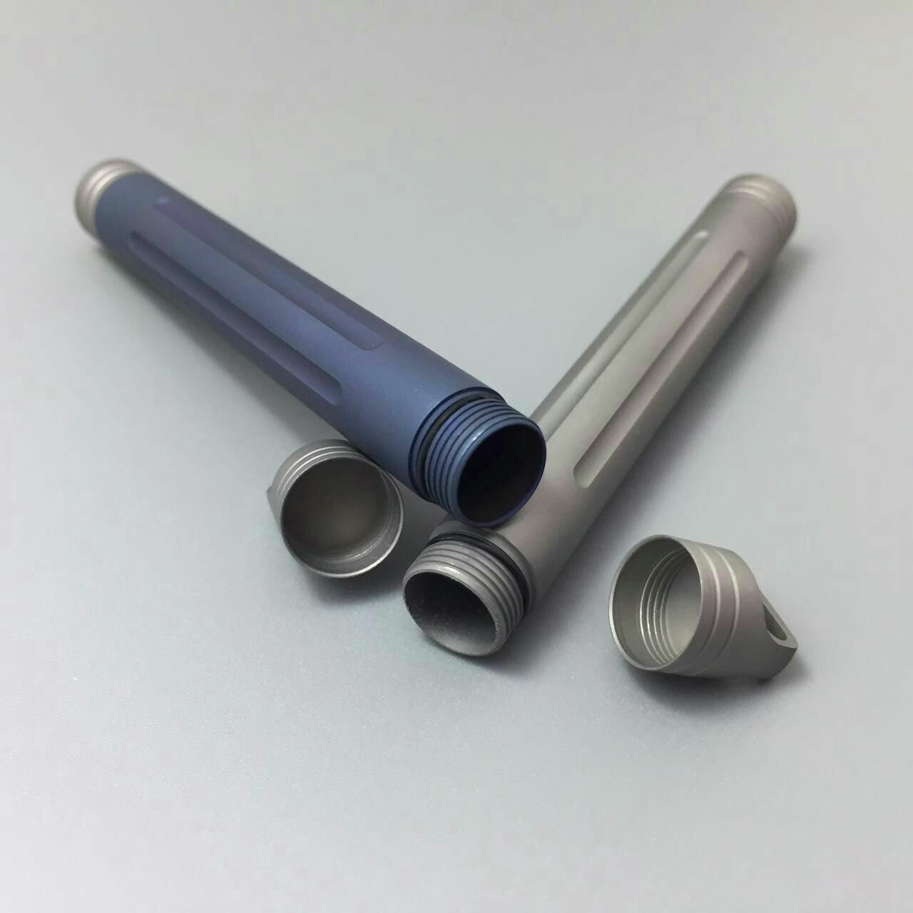 Titanium Waterproof Capsule Pill Box Toothpick Bottle Holder EDC Key Pendant
