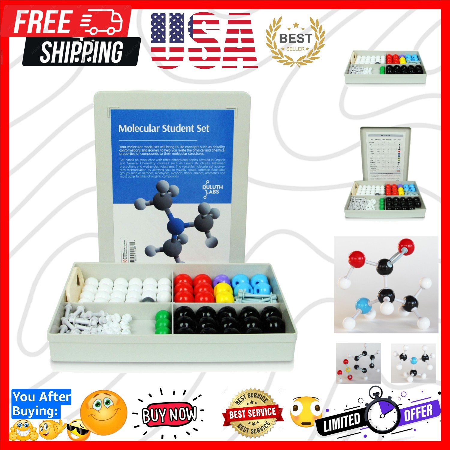 Organic Chemistry Model Student Kit - 125 Pieces - MM-003