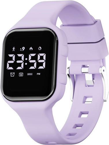 GOLDEN HOUR Kids Digital Sport Watches with Fitness Tracker, Alarm Purple