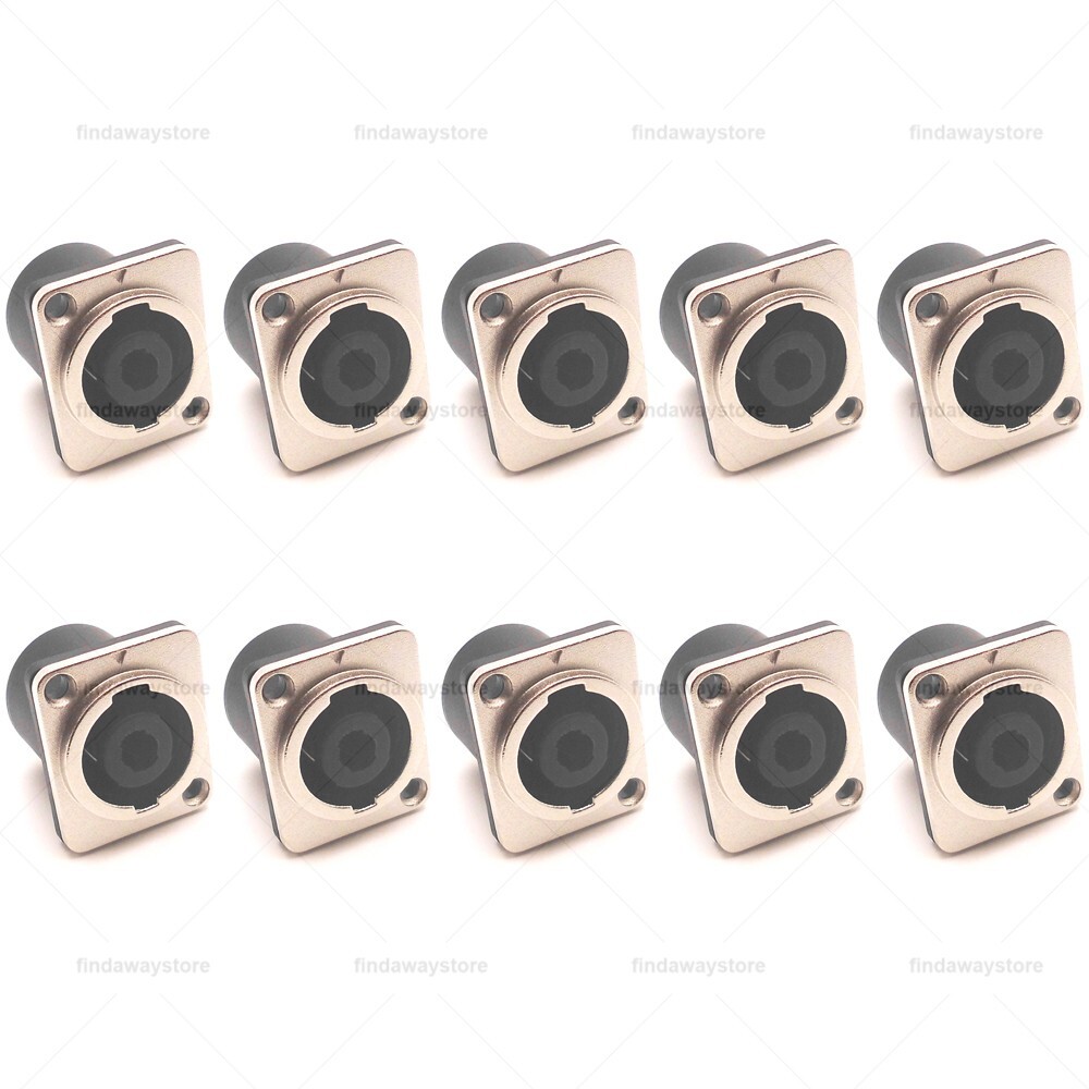 10 Replacement Speakon Connector 4 Pole W/ Metal Panel Mount for Neutrik NL4MP