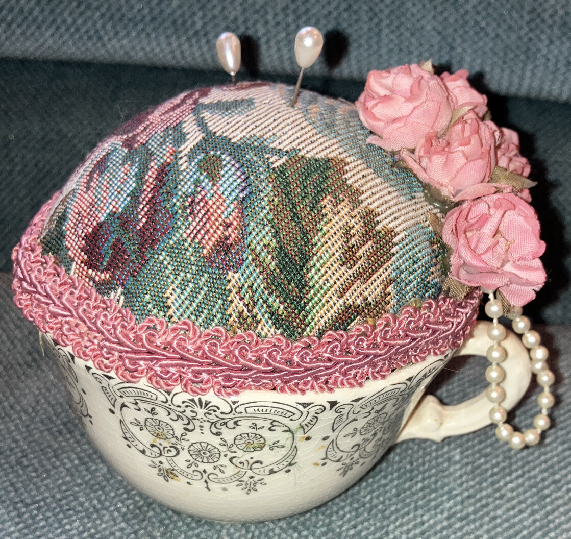 Vintage Homemade Cup Pincushion