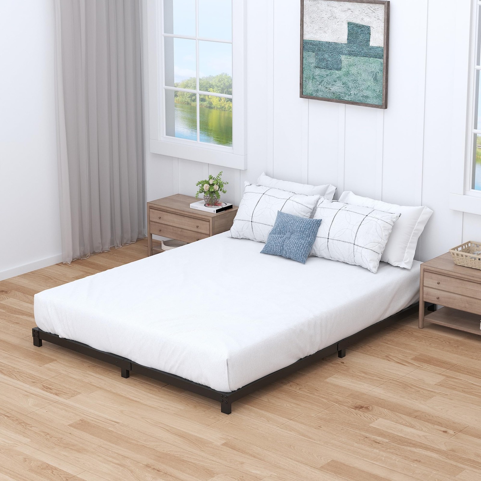 4 Inch Bed Frame Queen Size, Queen Bed Frame Low Profile