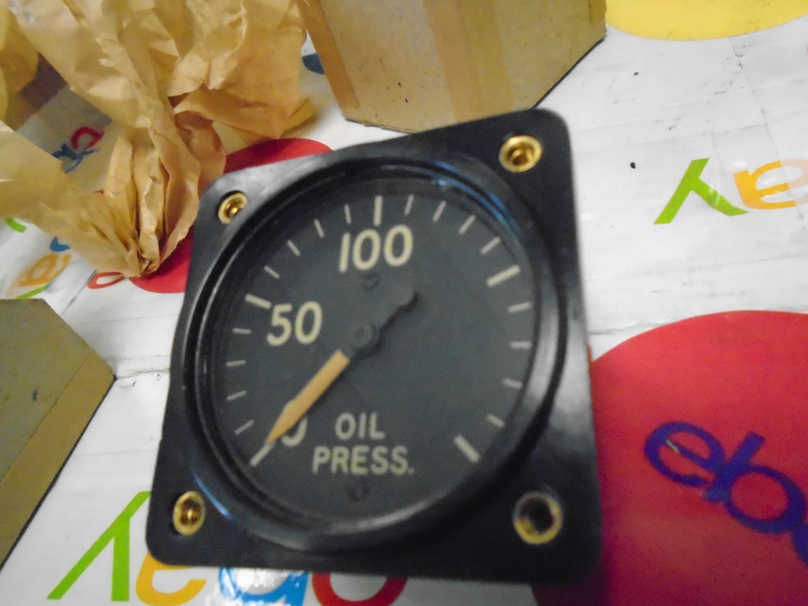 Northern Engraving Co. Oil Pressure Gauge PN AN5771-2 1945 0-100 2 in  NOS