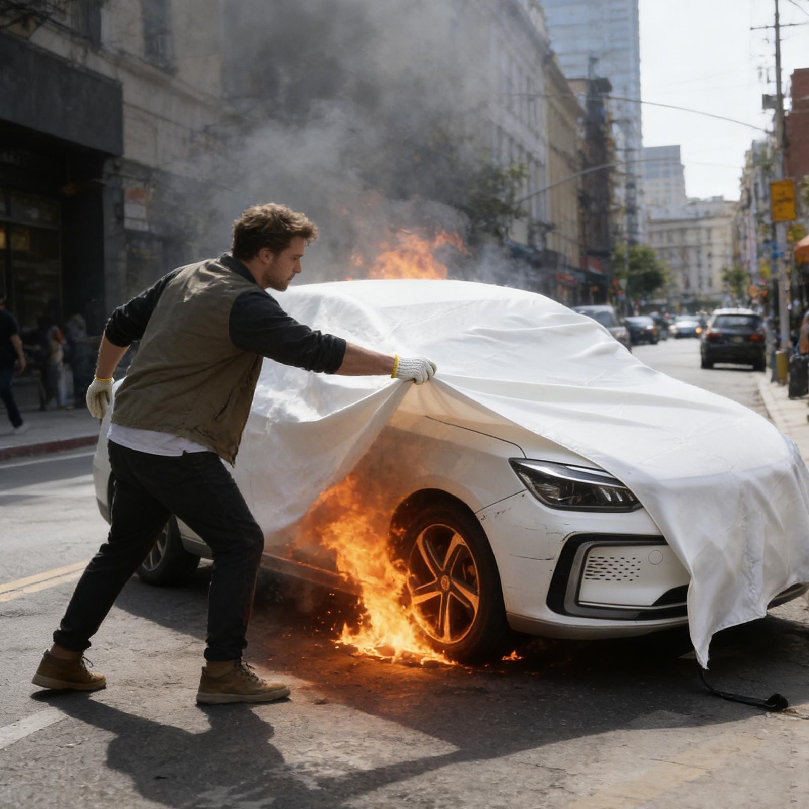 Car Fire Blanket, Large Fireproof Blanket Fire Extinguisher Blanket 13ftx19.6ft