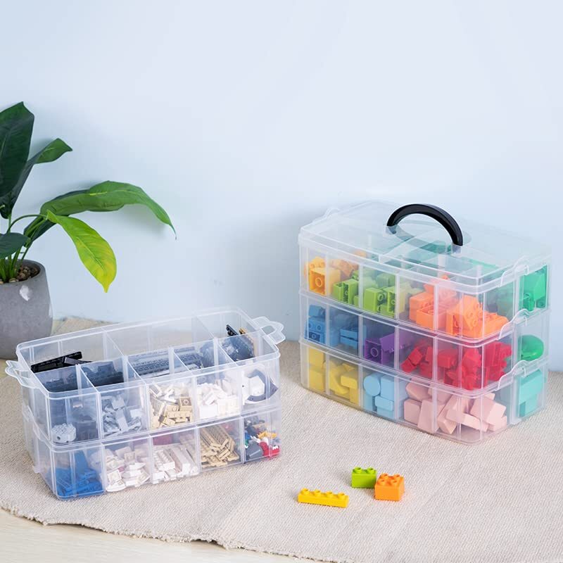 6-Tier Stackable Storage Box 60 Compartments for Crafts Toys Arts