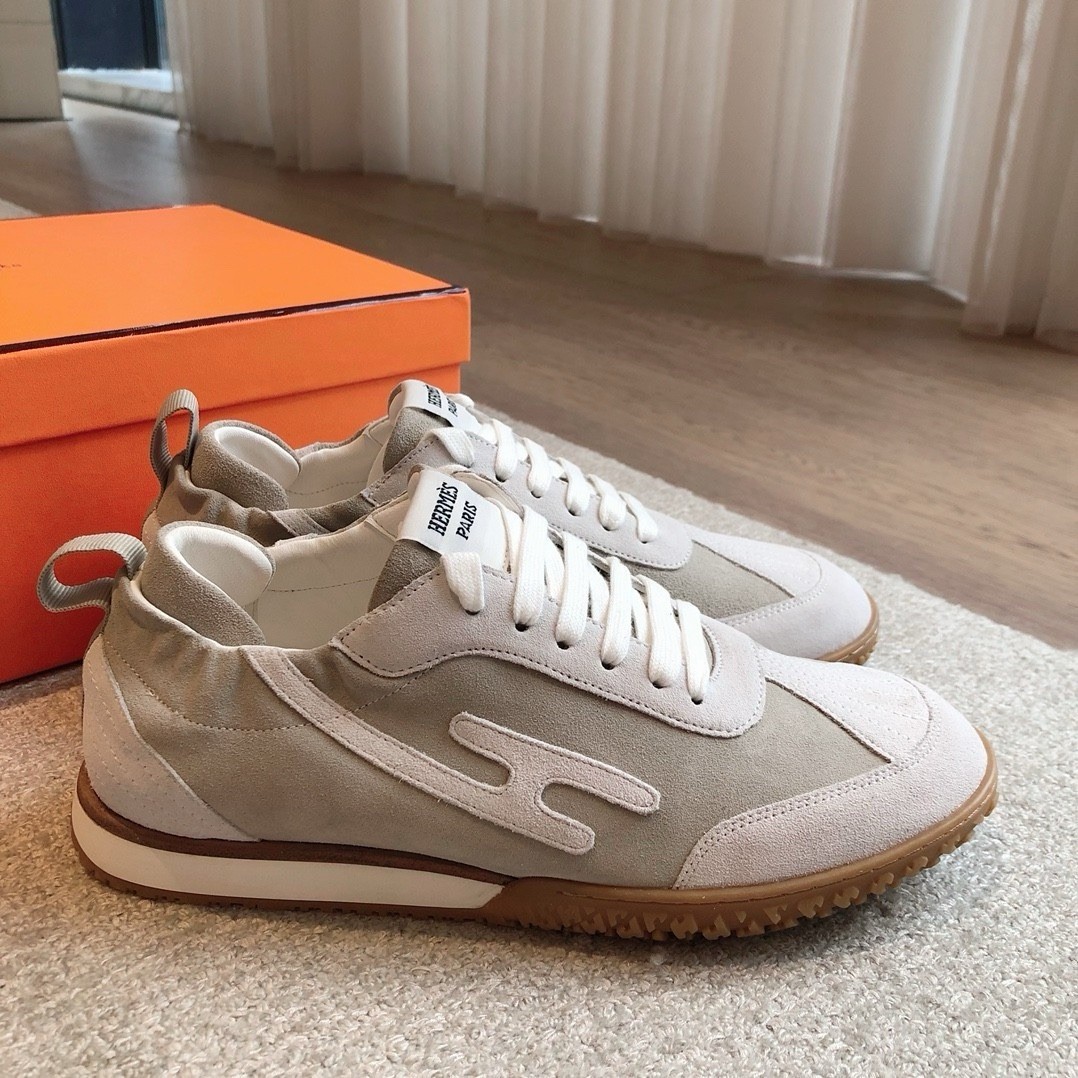 Hermes Bouncing Grey Men's Casual shoes Free Shipping