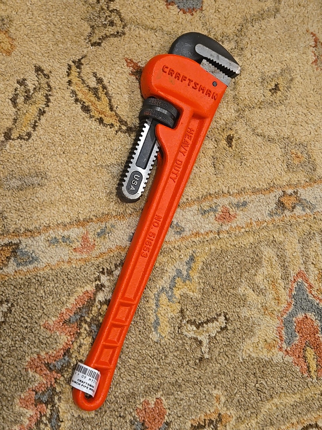 Brand New Craftsman USA Nos 18” Pipe Wrench Huge Series Orange 51653
