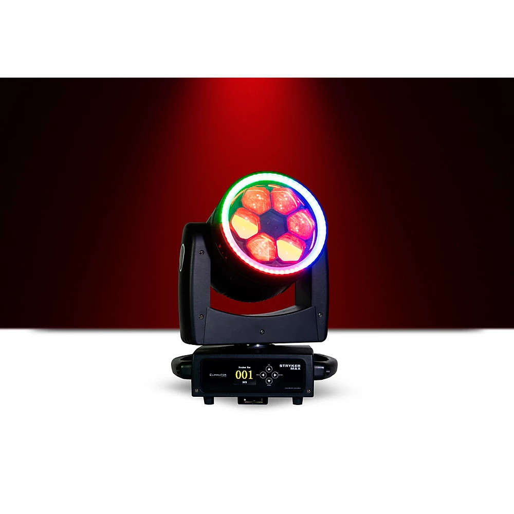 Eliminator Lighting Stryker Max WashZoom RGBW LED Moving Head with LED Ring