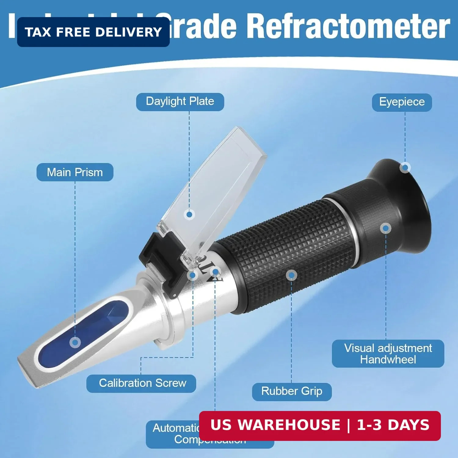 GYE Brix Refractometer with ATC, Dual Scale - Specific Gravity & Brix, Hydromete