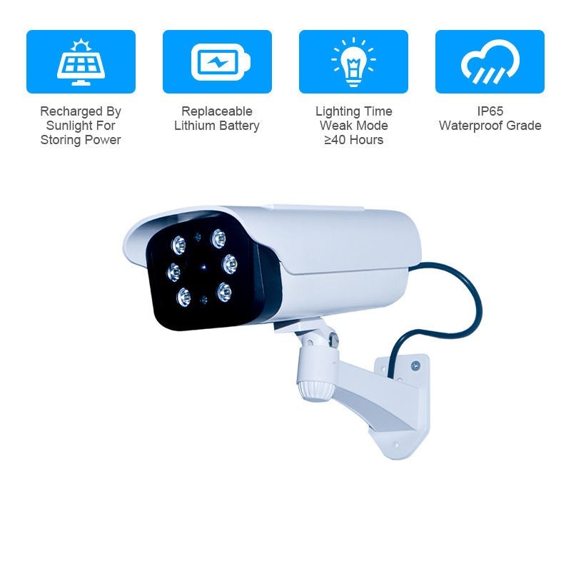 Outdoor Home Security LED Flash Light Solar PIR Motion Sensor Dummy Camera Shape
