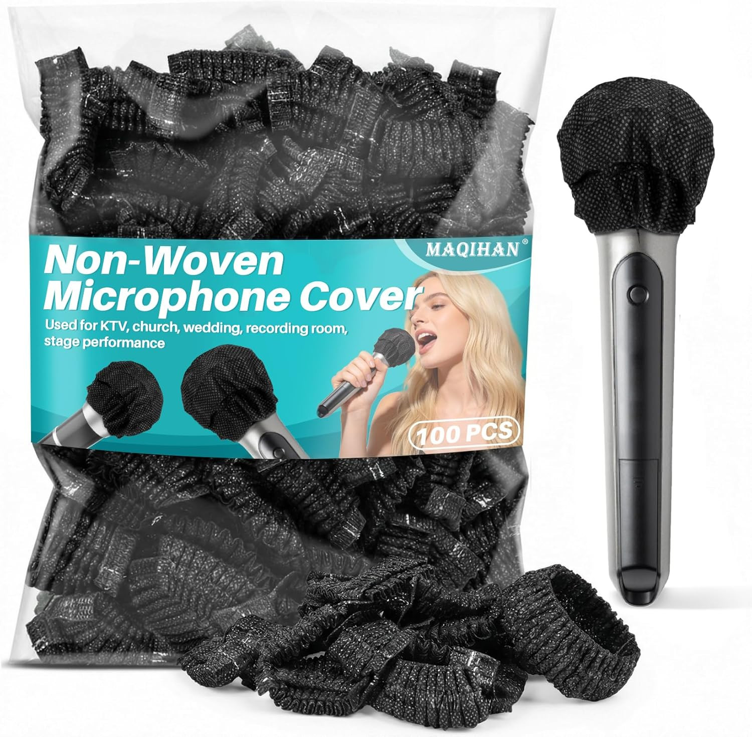 100PCS Microphone Cover - Mic Covers Disposable Odorless Non-Woven Microphon...
