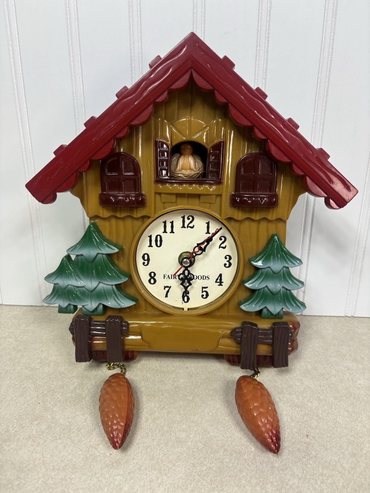 VTG Sangtai Fairy's Woods Clock Model 5168 Whimsy Cottagecore No Pendulum WORKS
