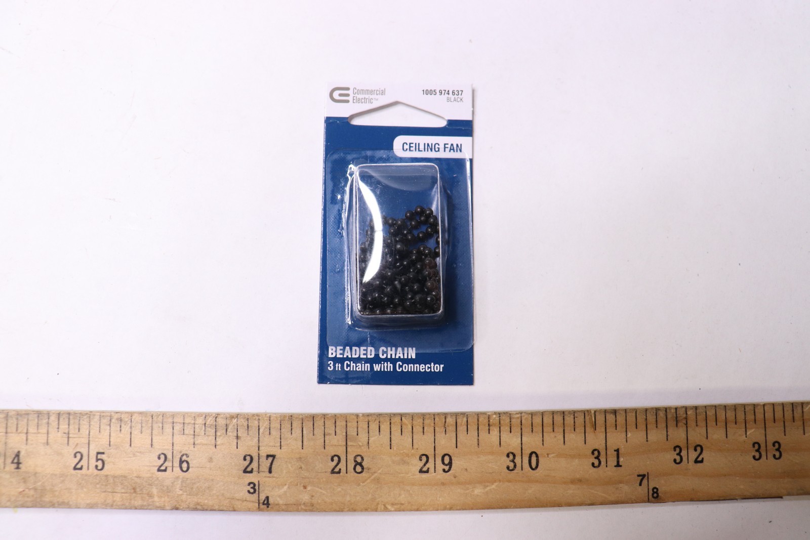 Commercial Electric Beaded Chain with Connector for Ceiling Fans Black 3 ft.