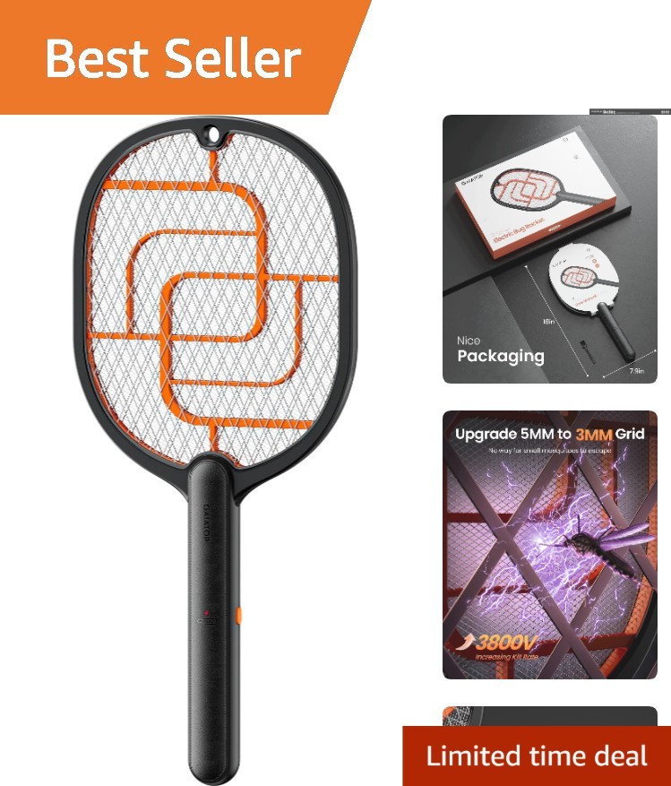Durable Battery Operated Handheld Bug Zapper - Safe for Indoor/Outdoor Use