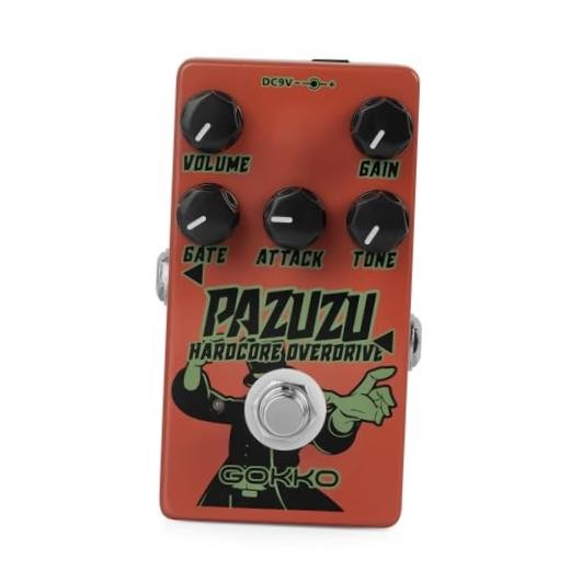 PAZUZU OVERDRIVE GK-62 - Multi-Tone Overdrive Pedal with Noise Gate, 6 Red