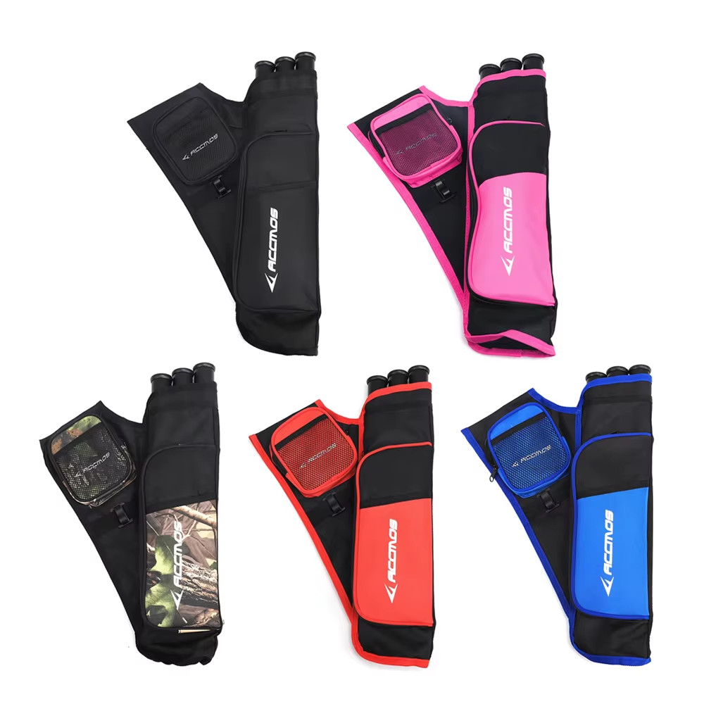 3 Tube Arrow Quiver  Waterproof Archery Bag Pouch Waist Hanging Carrying Bow and