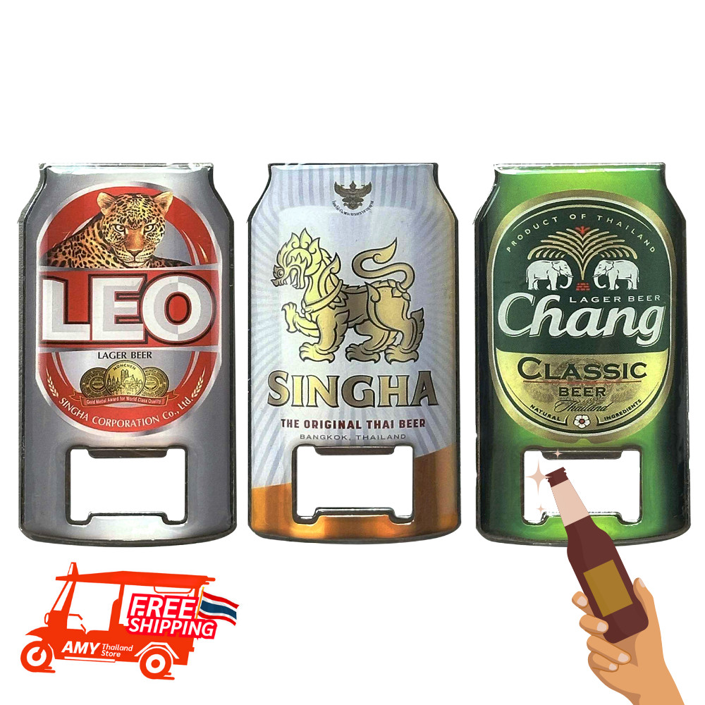 3x Metal Bottle Opener Fridge Magnet Portable Tools Thai Beers Thai Souvenir