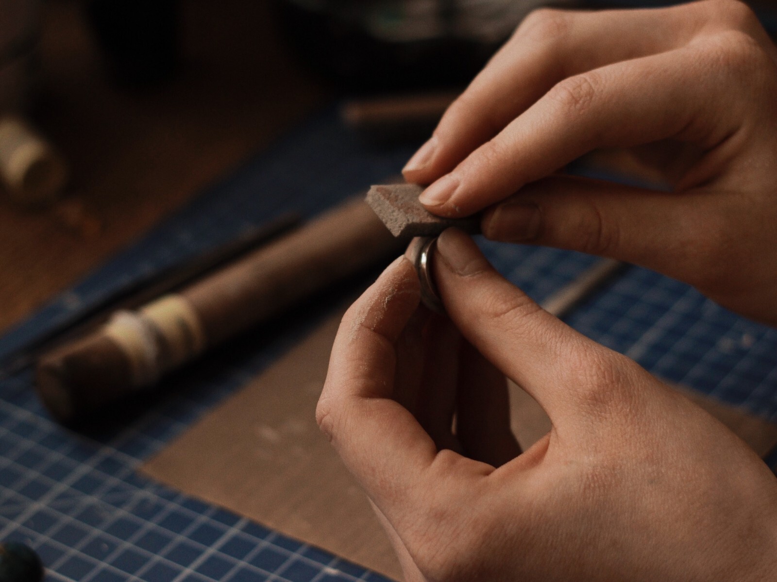2mm Cornish Silver Hammered Ring