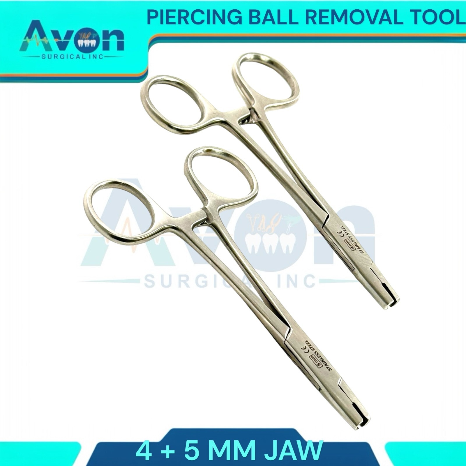 Dermal Anchor Tube and Ball Insertion Locking Hemostat Forceps 4mm & 5mm - 2pcs
