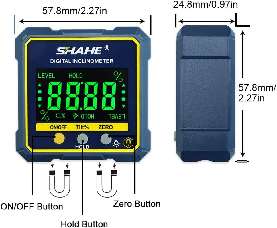 Digital Angle Gauge Magnetic Protractor Inclinometer Level Angle Finder Angle Cu