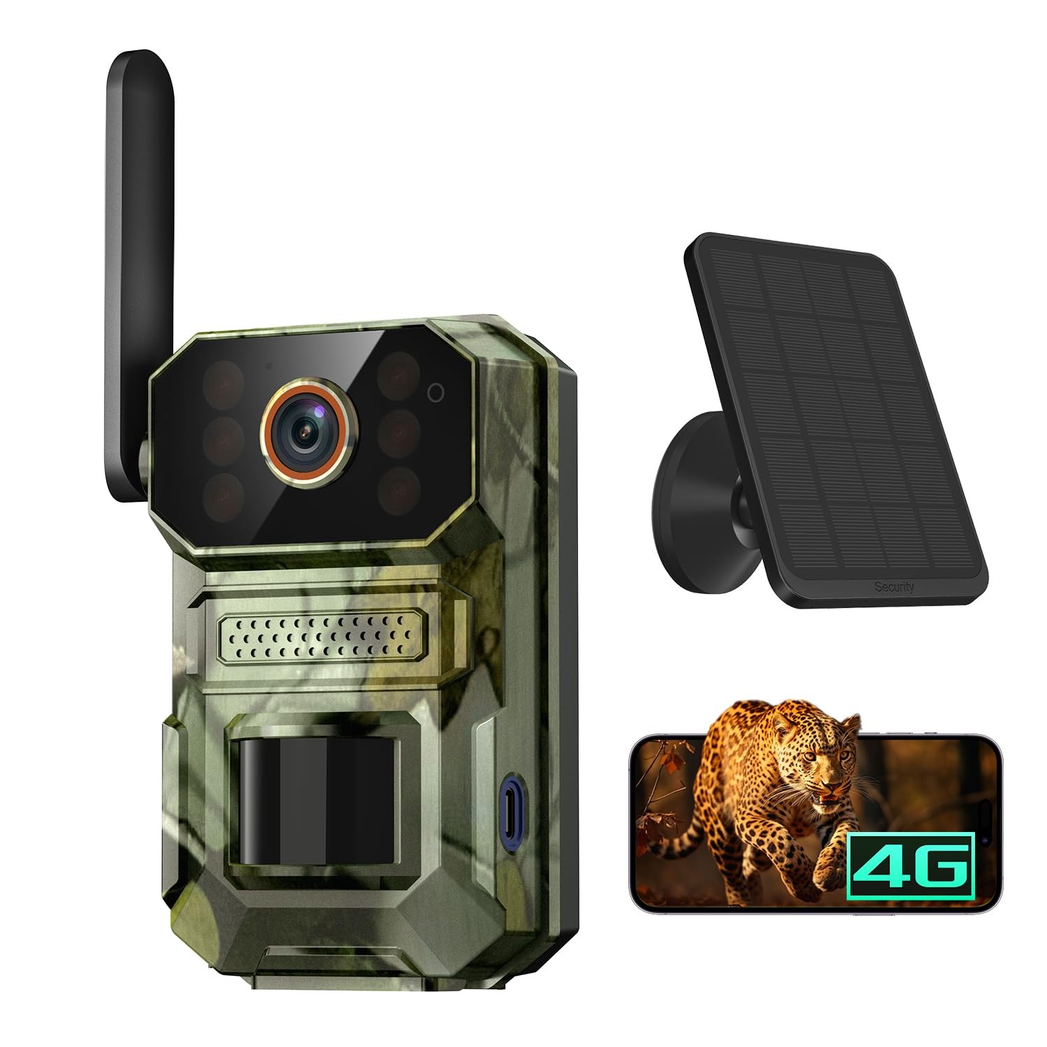 Hubposh 4G LTE Cellular Solar Security Camera Camouflage