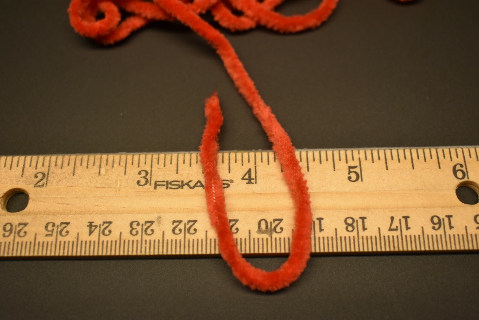 5 Yards 3/16" RED Round Chenille for Fly Tying
