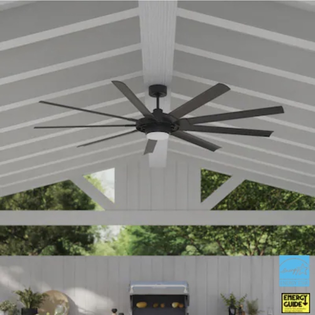 Fanimation Slinger v2 72-in Ceiling Fan with LED Light and Remote Control -Black