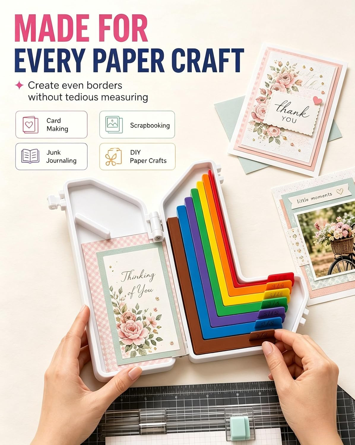 7Pcs Paper Crafting Alignment Guides with Case for Card Making, Precision Layeri