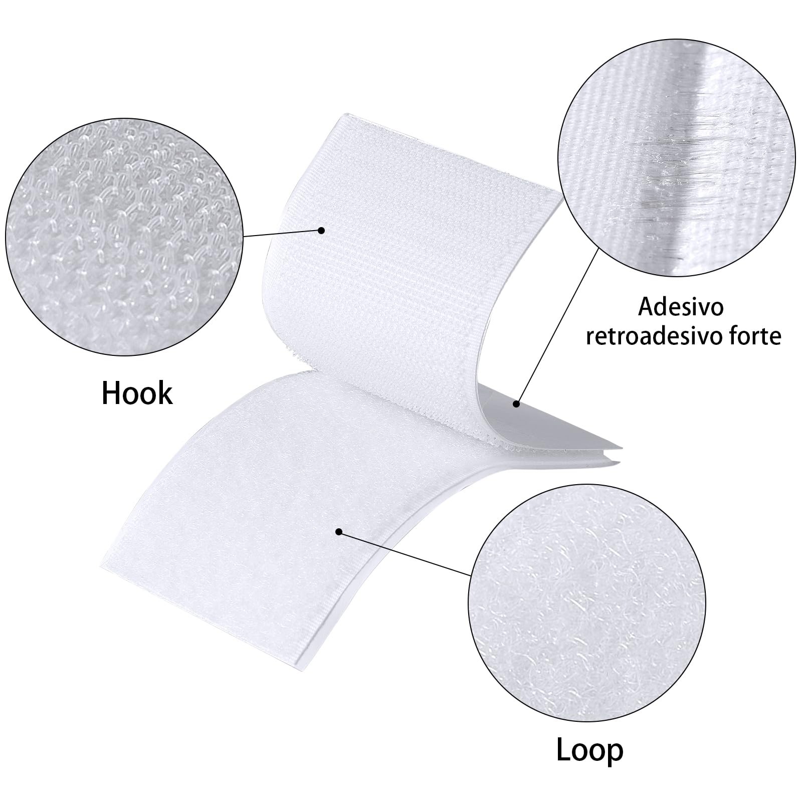 10 Sets 1x4 Inch Hook and Loop Strips with Adhesive Fasten Mounting Tape