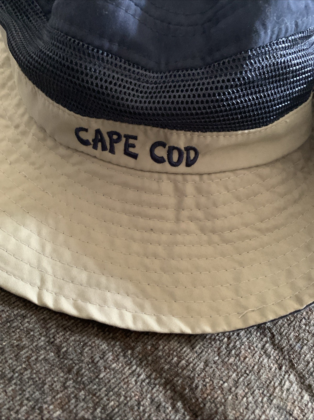 Bucket Hat light weight Cape Code Cloth and mesh sun hat snap sides
