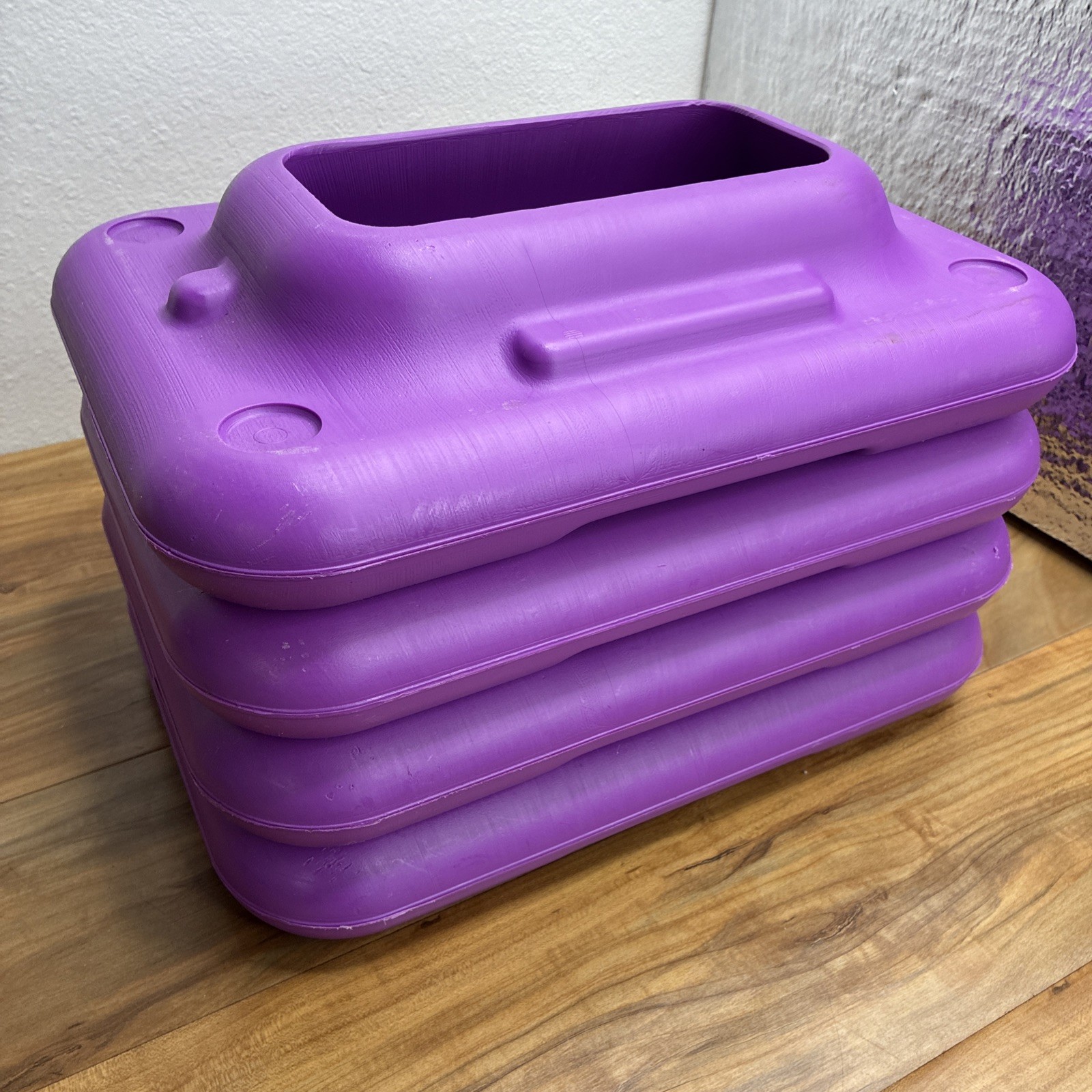 4 ORIGINAL CIRCUIT SIZE AEROBIC THE STEP PLATFORM RISERS 10x14 PURPLE