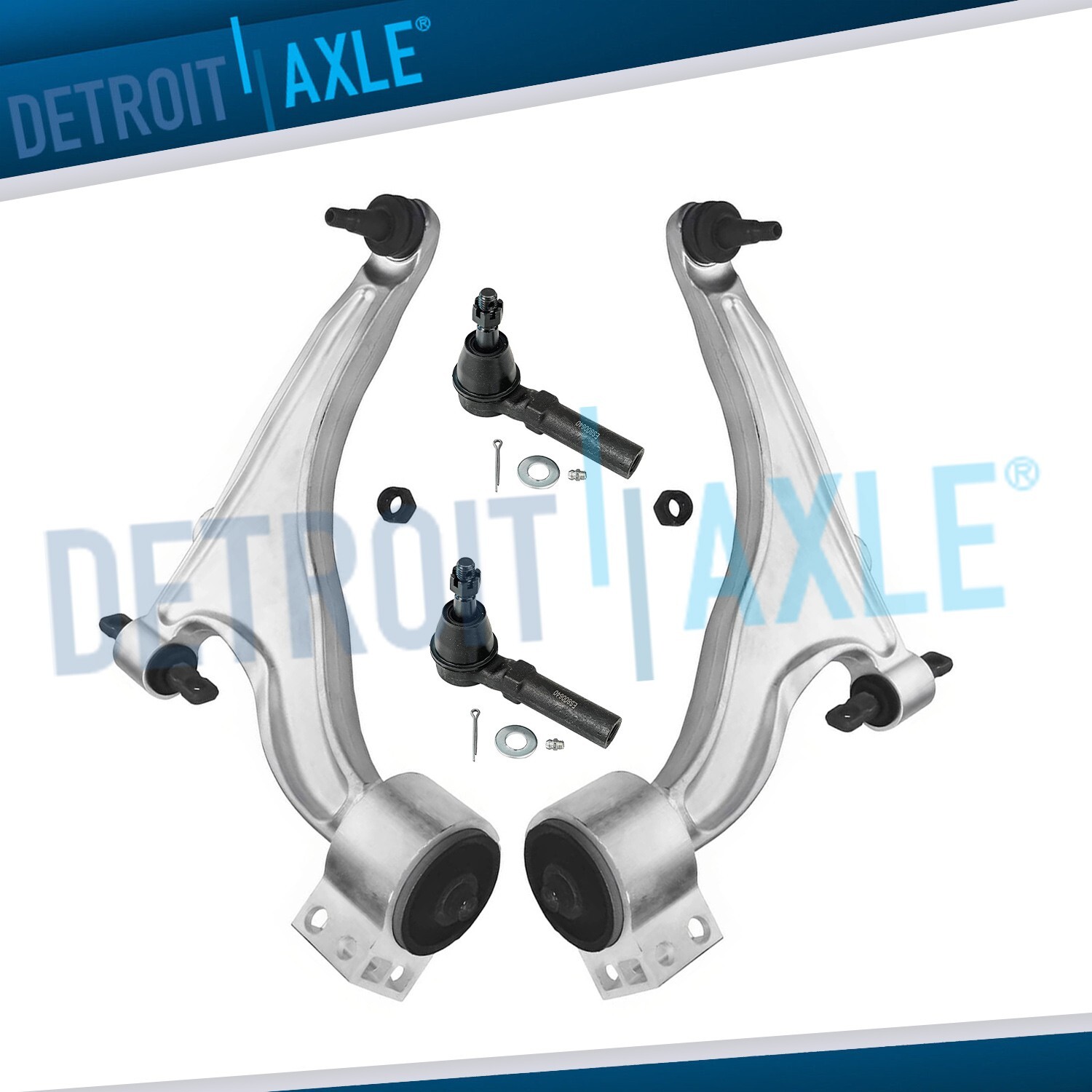 Front Lower Control Arms w/Ball Joint Outer Tie Rods for 2010-2016 Cadillac SRX
