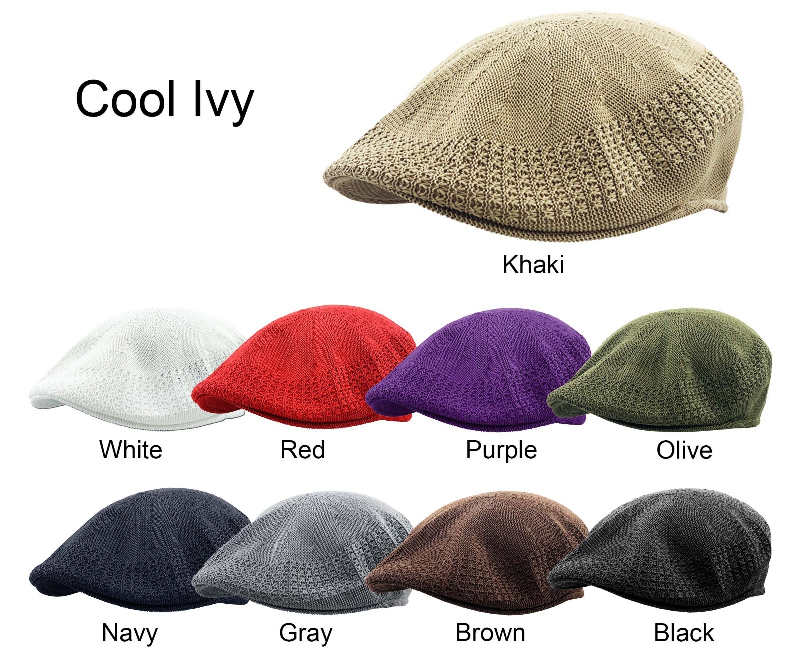Cool Ivy Classic Mesh Ivy Newsboy Ivy Cap Hat Crochet Driving Golf Ivy Summer