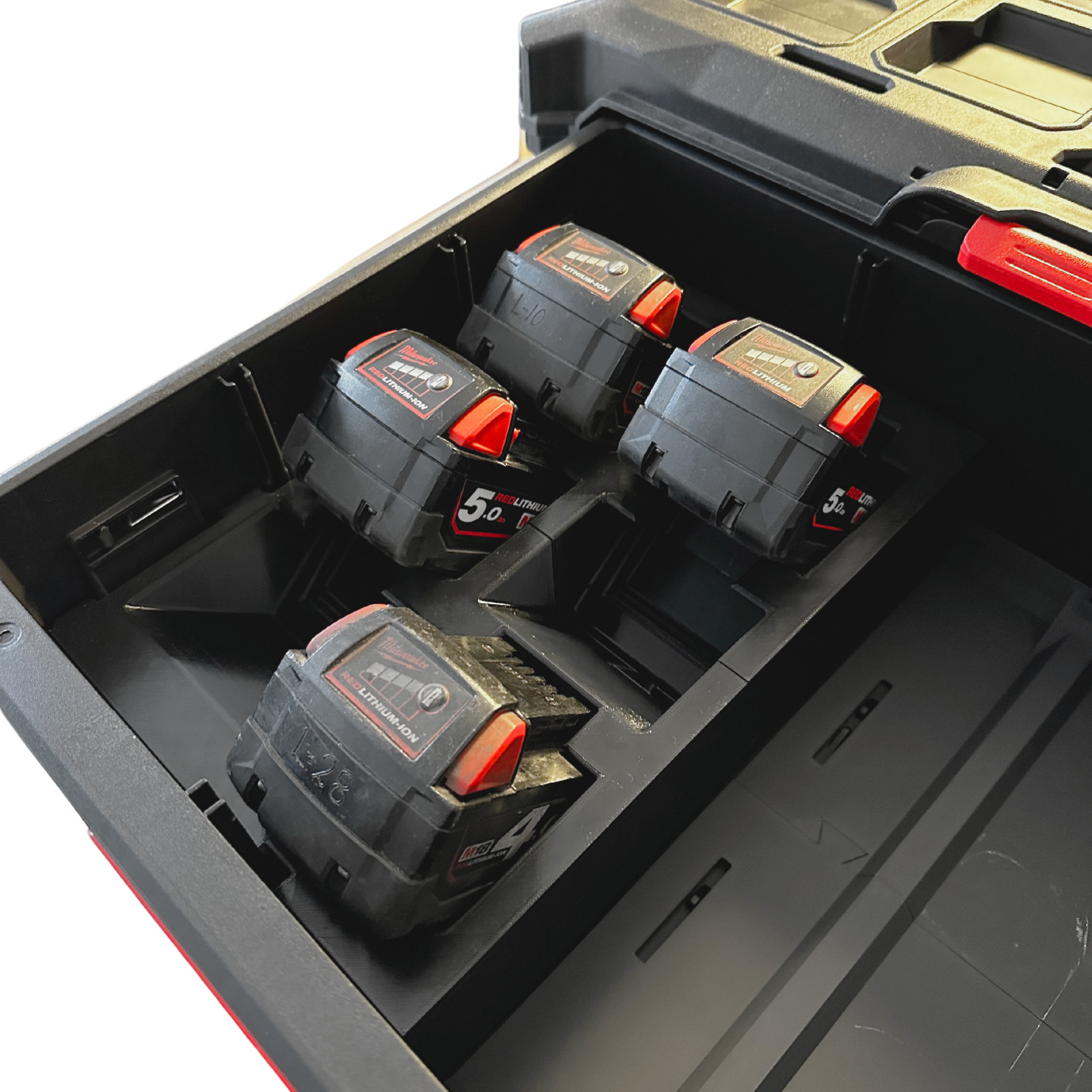 Milwaukee M18 Battery Organiser Insert | Fits Packout Two-Drawer Toolbox