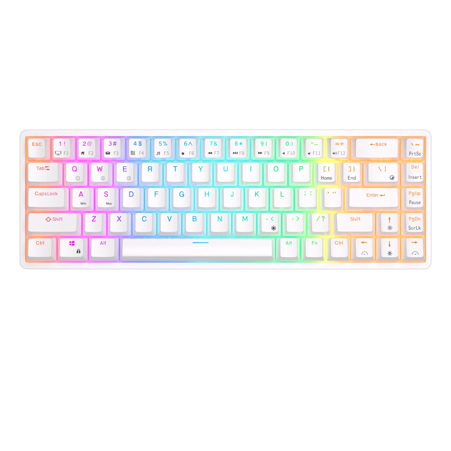Mechancial Keyboard 68Key 65% Compact 2.4G Wireless Bluetooth Gamer Keyboard RGB