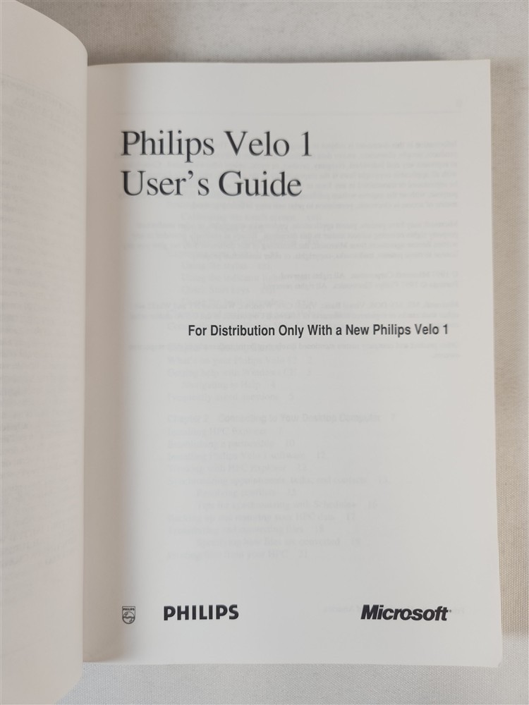 Philips Velo 1 User's Guide ~ Microsoft 1997 PB