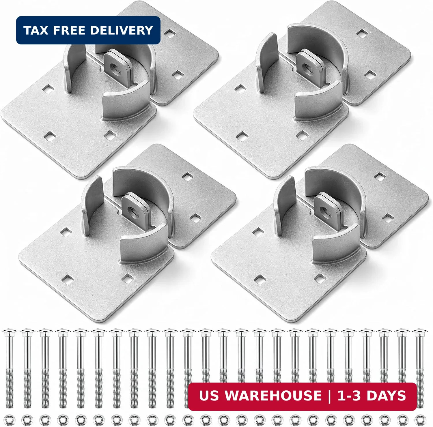 4 Pack Heavy Duty Puck Lock Hasp Solid Steel Anti-Cut & Anti-Drill Door Lock Ret