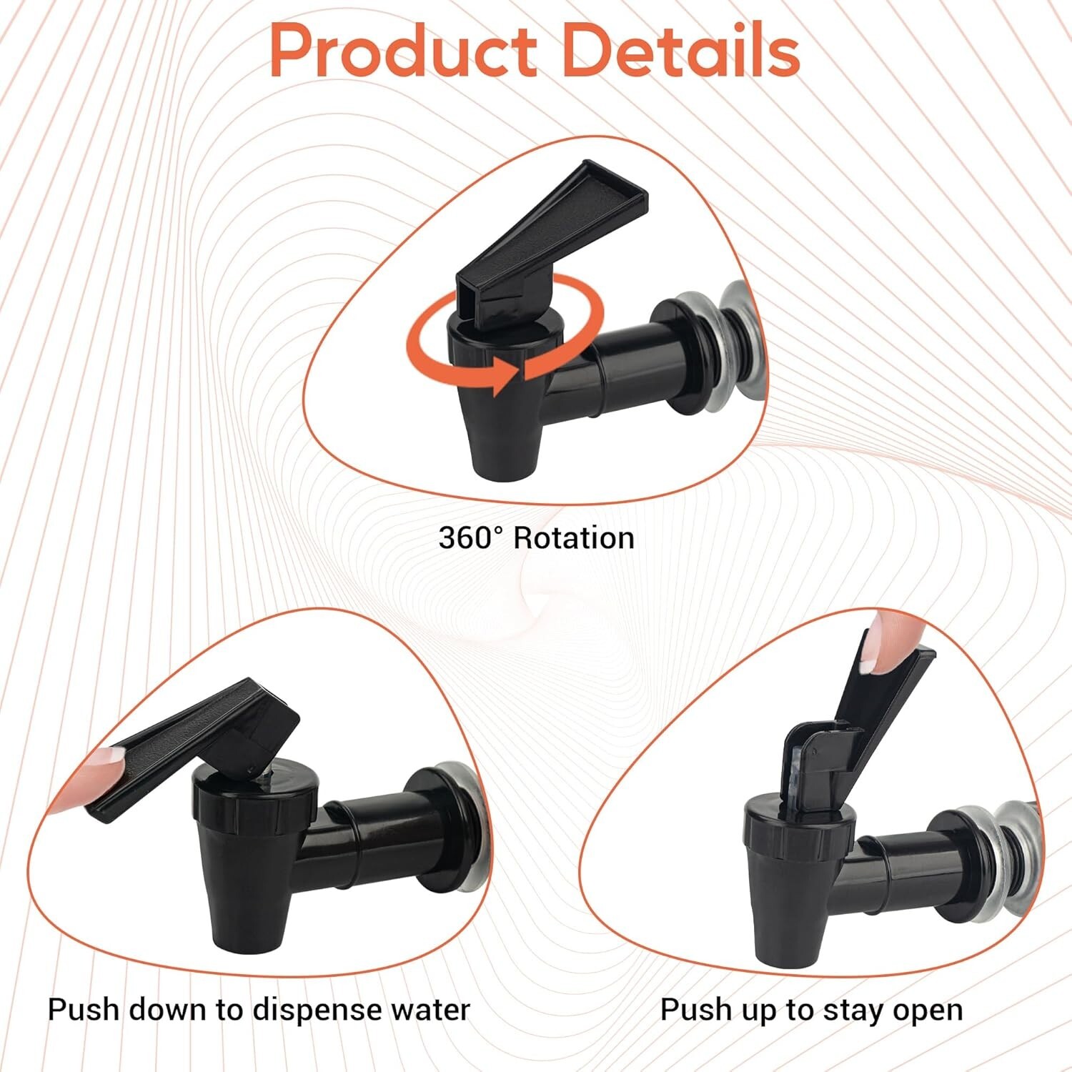 10 Sets Replacement Cooler Faucet Reusable Plastic Spigot for Beverage Dispense