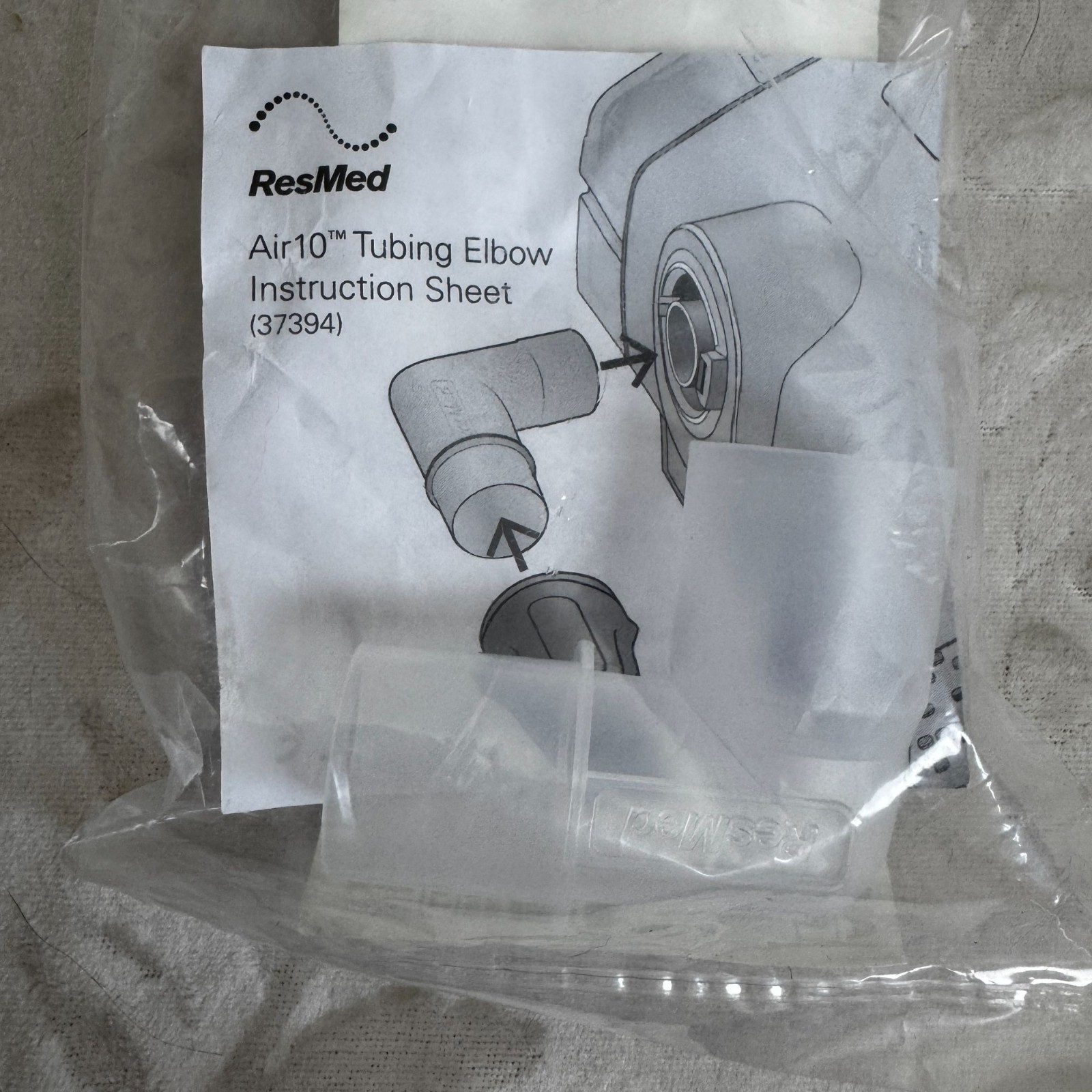 ResMed Air10 Tubing Elbow Replacement Part REF 37394 New In Sealed Packaging