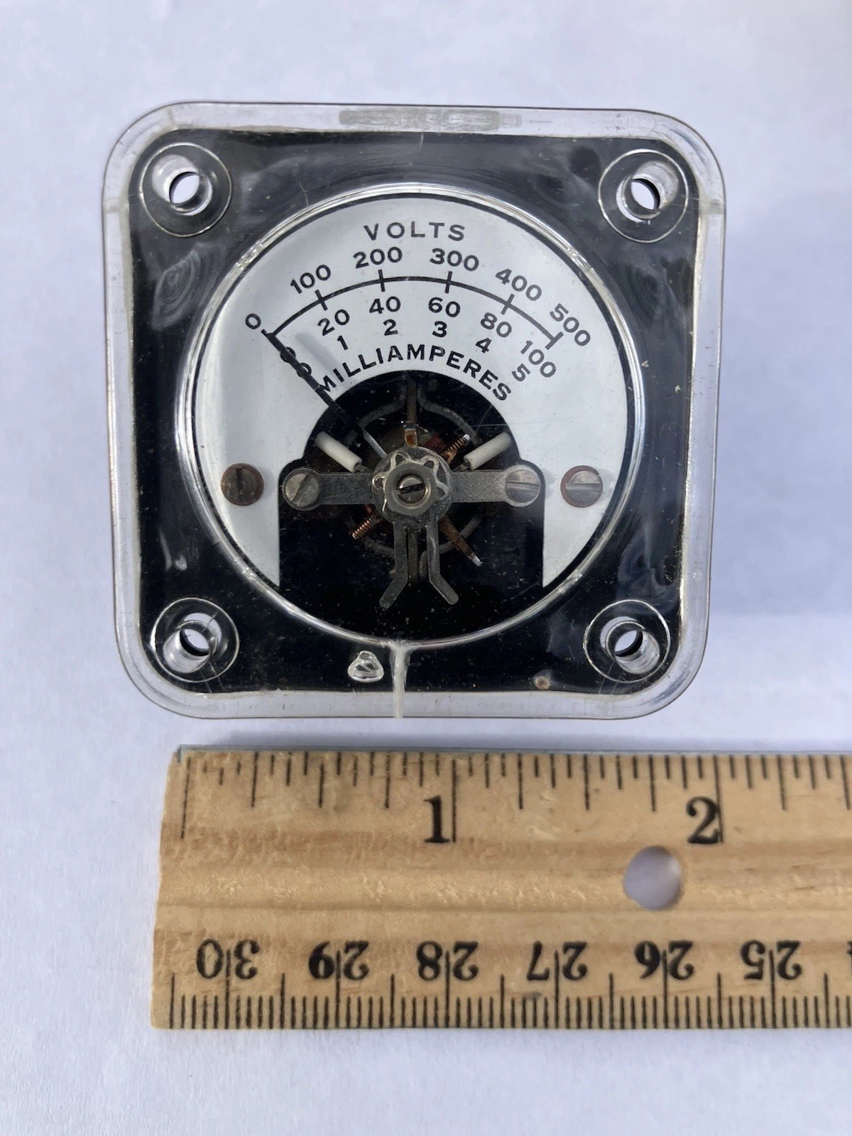Lot Of 9, NOS 1.75 Inch Sq DC Volts To 500 & Milliamperes To 100 Panel Meter